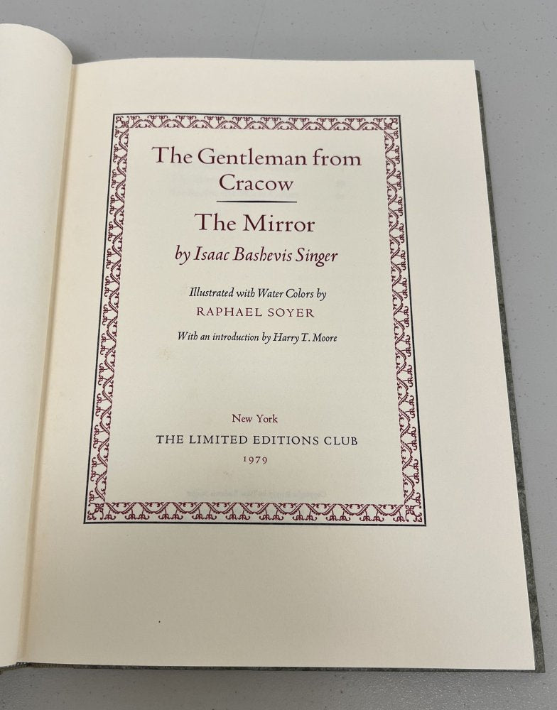 25% Off Summer Sale!! Isaac Bashevis Singer - The Gentleman from Cracow - Signed & Numbered 1979 - Limited Edition Club