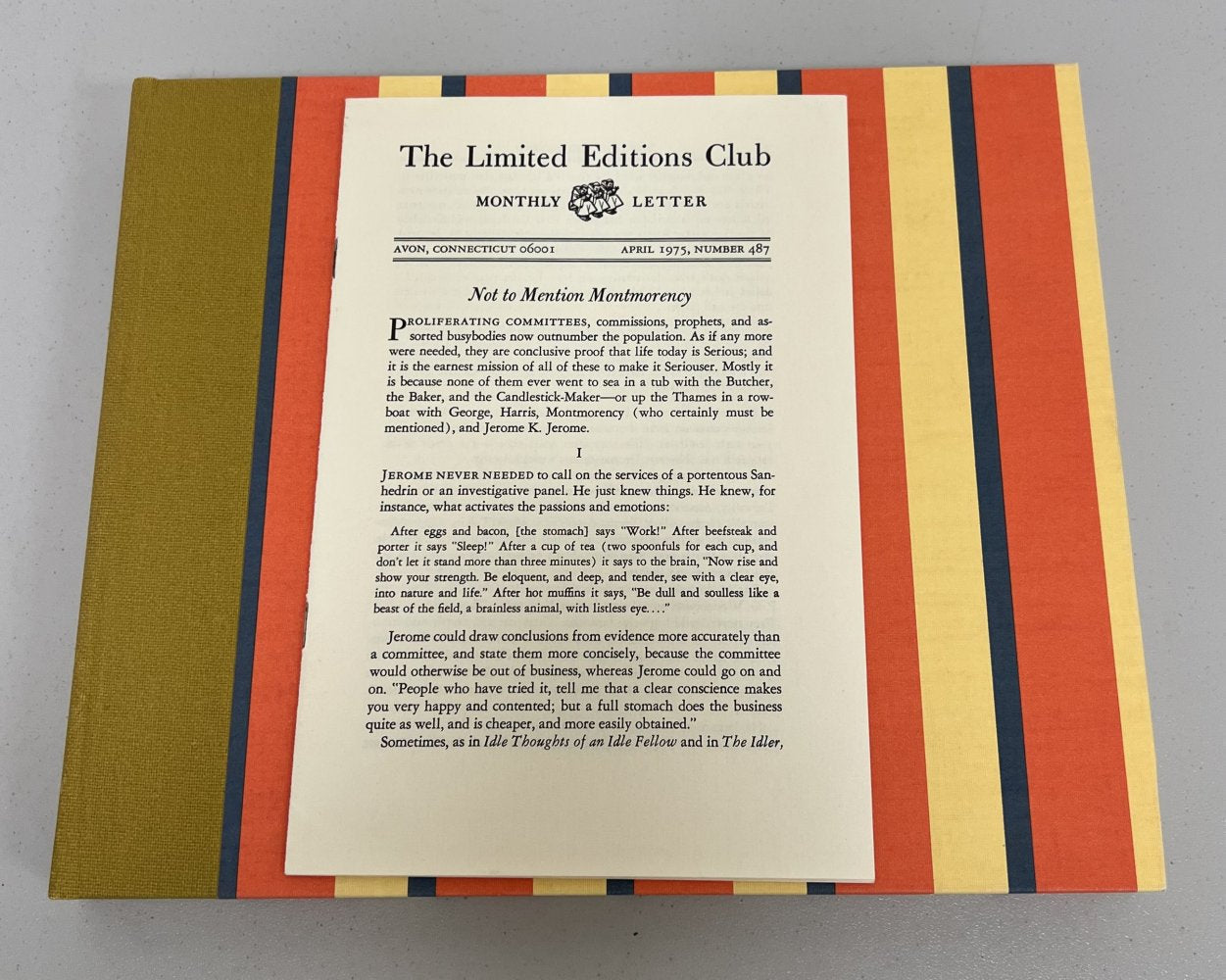 25% Off Summer Sale!! Jerome K. Jerome - Three Men in a Boat - Signed & Numbered 1975 - Limited Edition Club