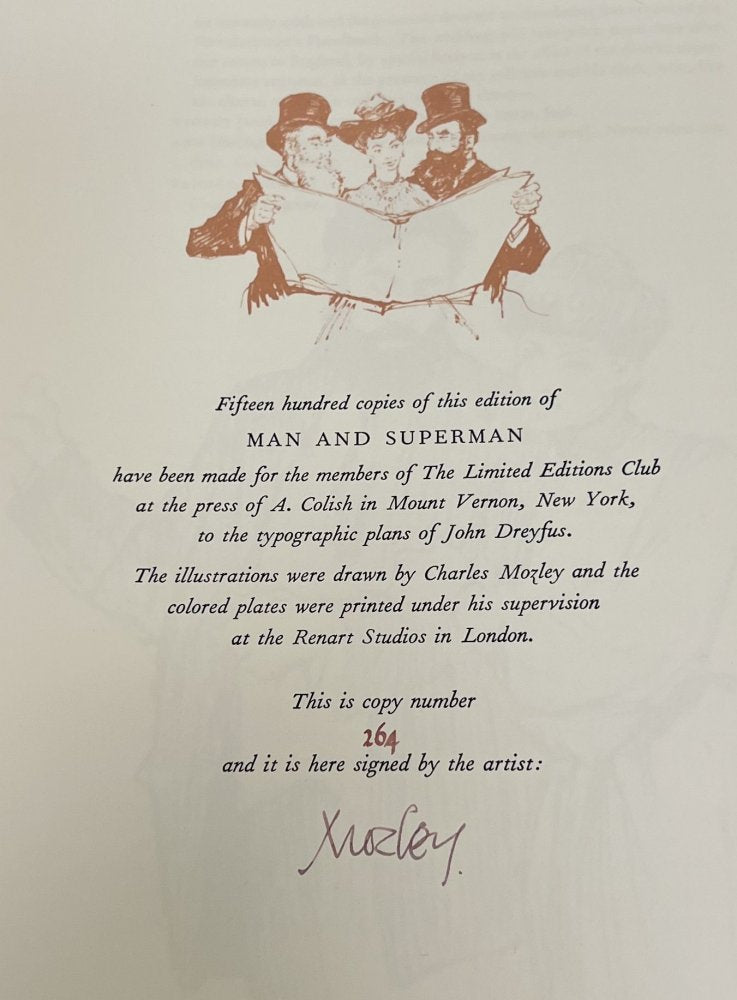 25% Off Summer Sale!!  George Bernard Shaw - Man and Superman - Signed & Numbered 1962- Limited Edition Club