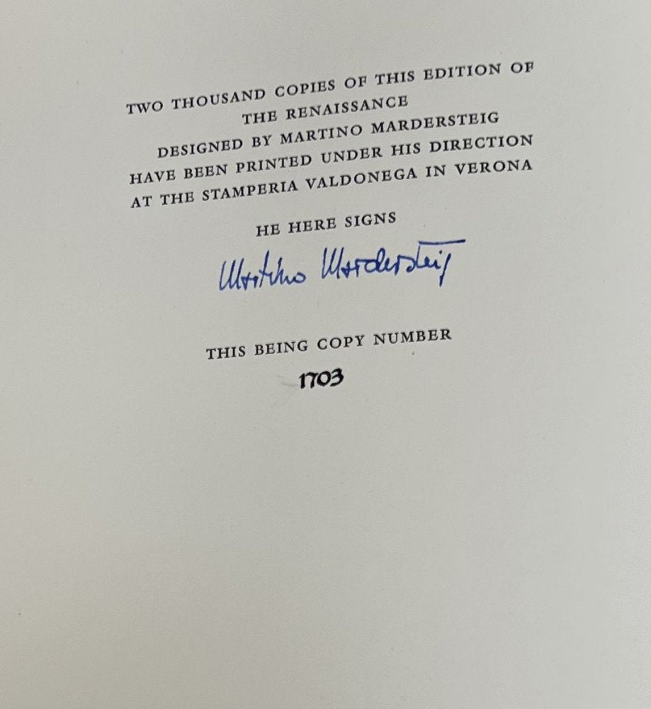 25% Off Summer Sale!!  Walter Pater - The Renaissance - Signed & Numbered  1976 - Limited Edition Club