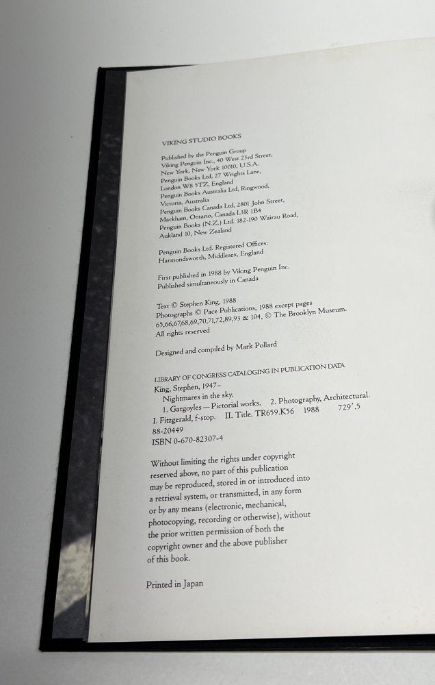 25% Off Summer Sale!! *SIGNED* Stephen King - Nightmares in the Sky - 1st Edition / 1st Printing - Custom Slipcase