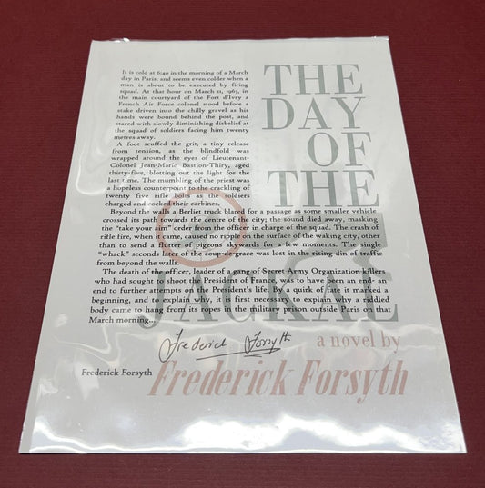 Autographed Typescript - Frederick Forsyth - THE DAY OF THE JACKAL -