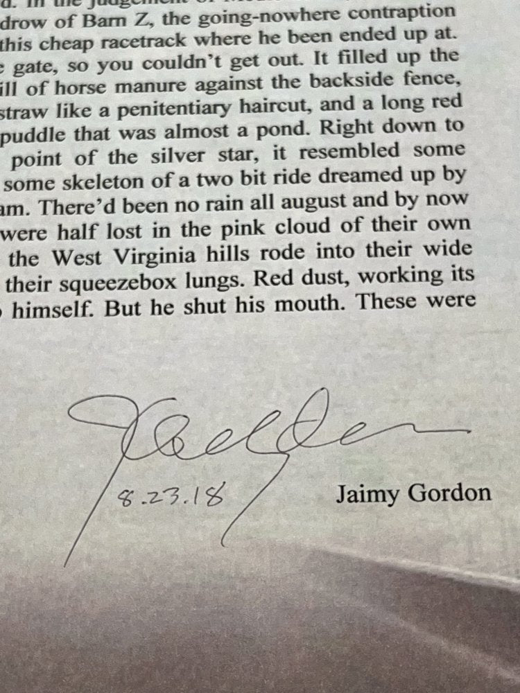 Autographed Typescript - Jaimy Gordon - LORD OF MISRULE - National Book Award winner