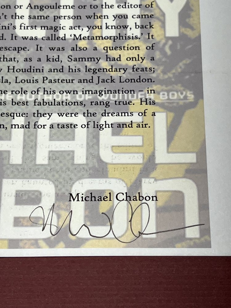 Autographed Typescript - Michael Chabon - THE AMAZING ADVENTURES OF KAVALIER AND CLAY - Pulitzer Prize winner
