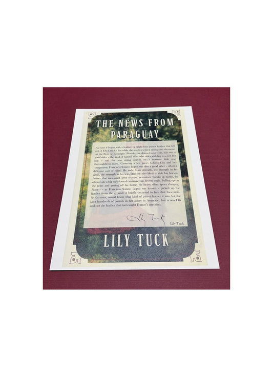 Autographed Typescript - Lily Tuck - THE NEWS FROM PARAGUAY - National Book Award winner