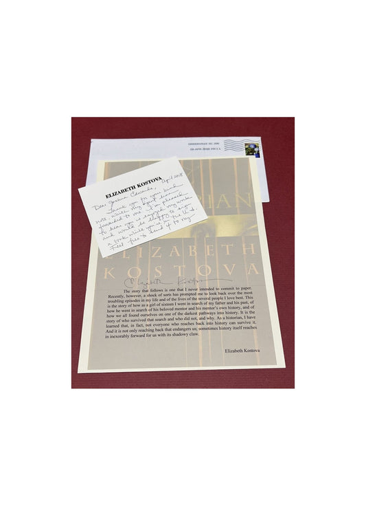 Autographed Typescript - Elizabeth Kostova - THE HISTORIAN -