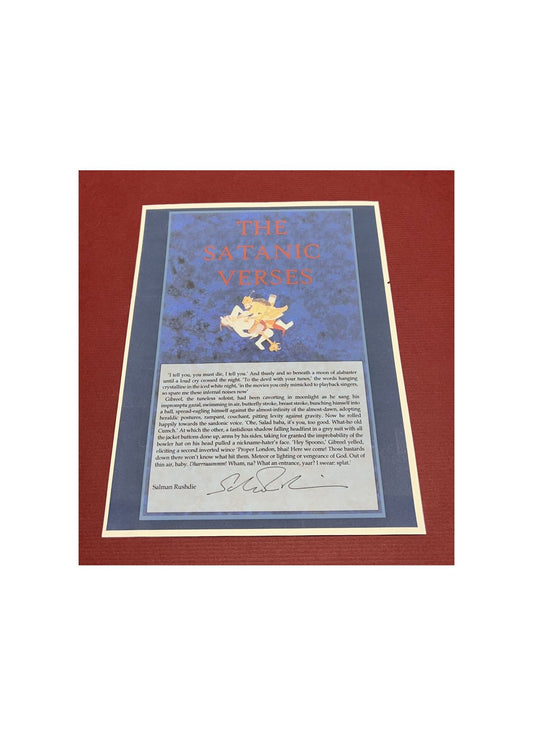 Autographed Typescript - Salman Rushdie - THE SATANTIC VERSES - Booker Prize winner -