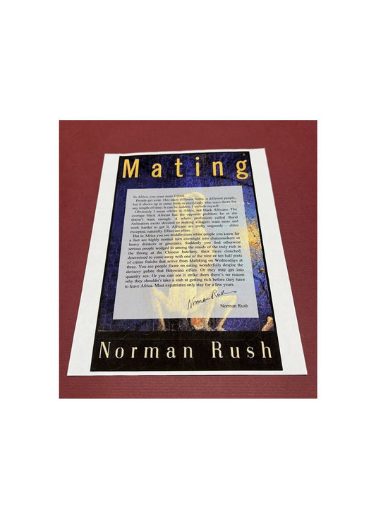 Autographed Typescript - Norman Rush - MATING - National Book Award winner