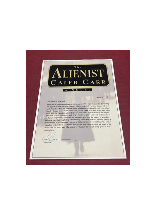Autographed Typescript - Caleb Carr - THE ALIENIST -