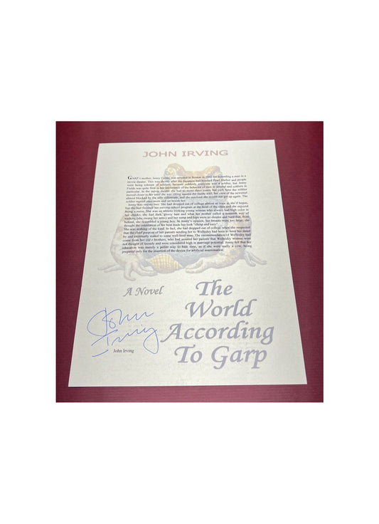 Autographed Typescript - John Irving - THE WORLD ACCORDING TO GARP -