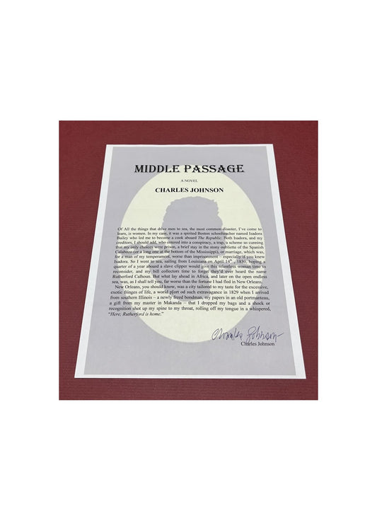Autographed Typescript - Charles Johnson - MIDDLE PASSAGE - National Book Award winner