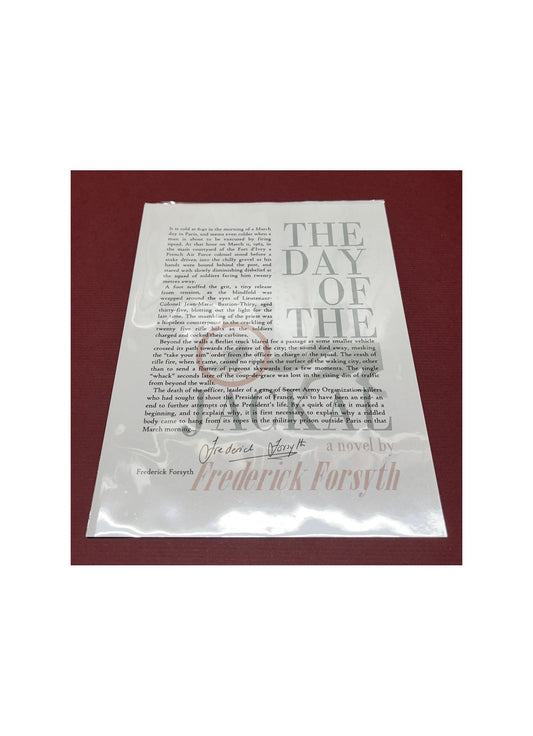 Autographed Typescript - Frederick Forsyth - THE DAY OF THE JACKAL -