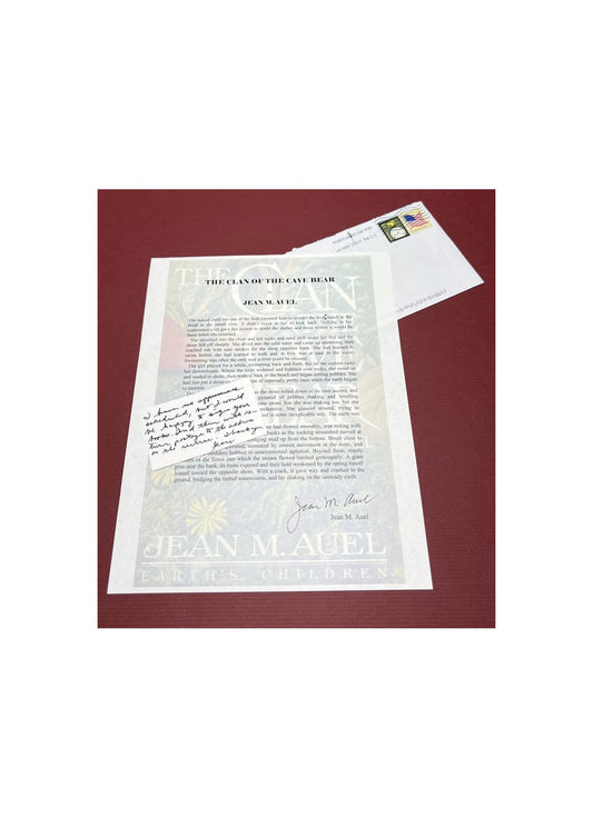 Autographed Typescript - Jean M. Auel - THE CLAN OF THE CAVE BEAR -