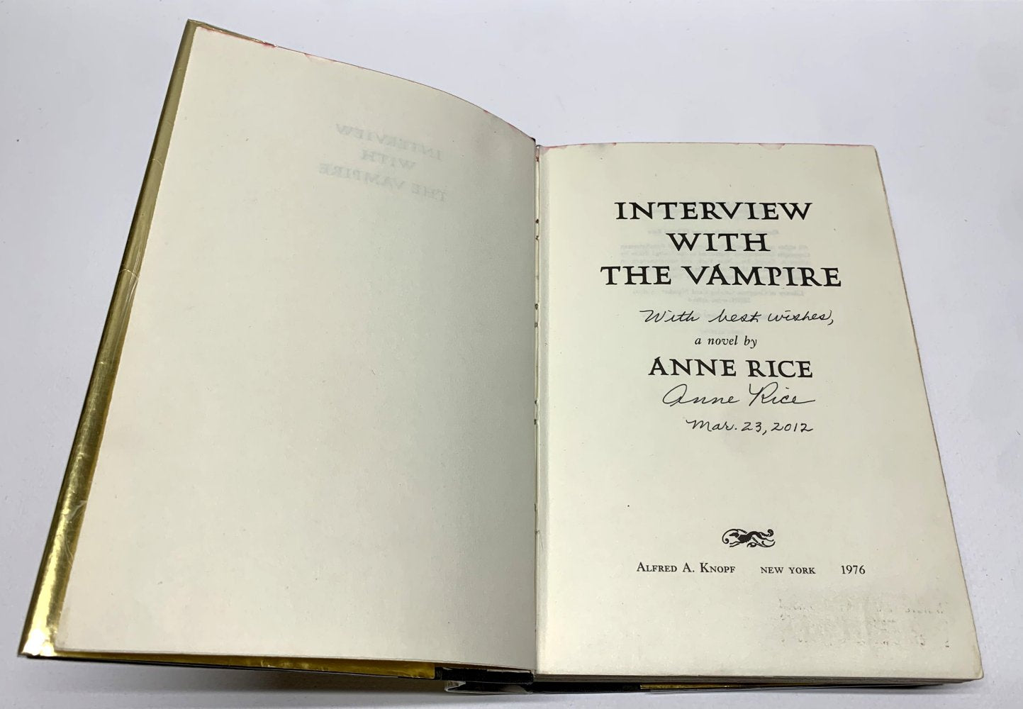 Anne Rice - Interview with the Vampire - Signed 1st Edition / 1st Printing