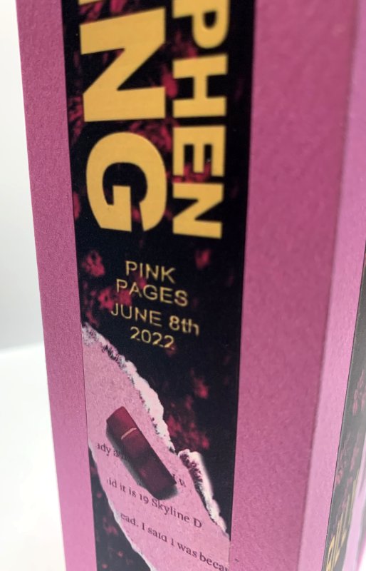 CUSTOM SLIPCASE for - Stephen King - BILLY SUMMERS - Pink Pages VIP Edition Only Rear Panel