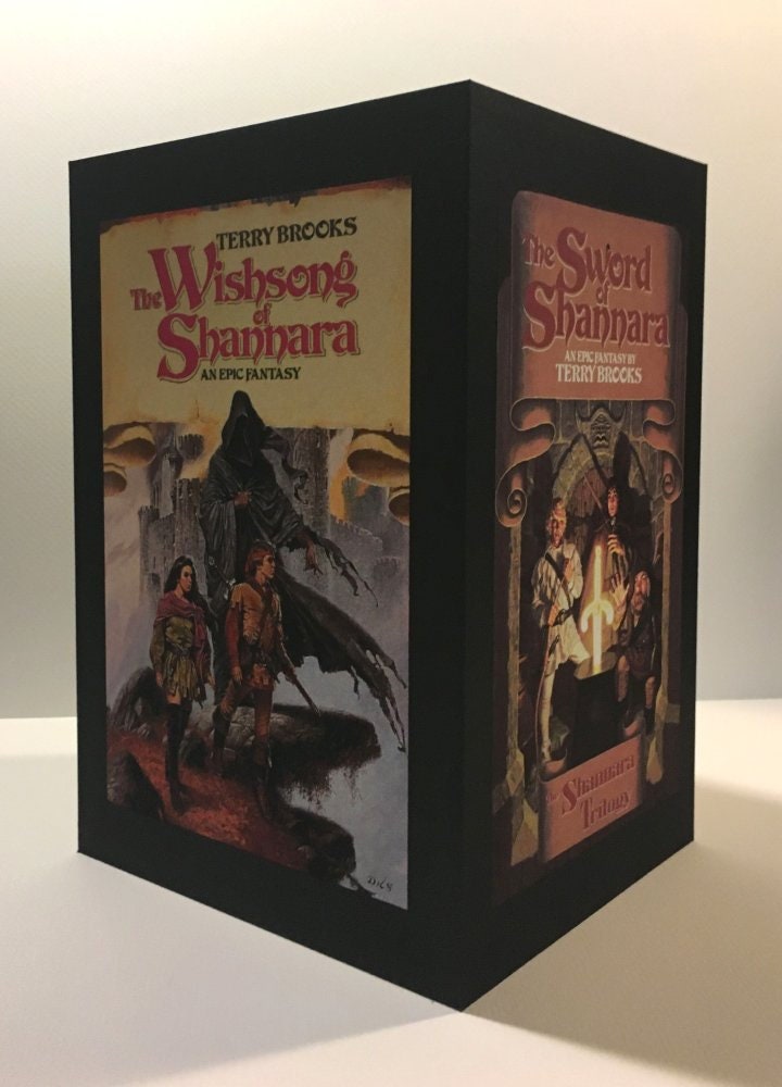 CUSTOM SLIPCASE for Terry Brooks - The Shannara Trilogy - For Swords, Elfstones & Wishsong 1st /1st