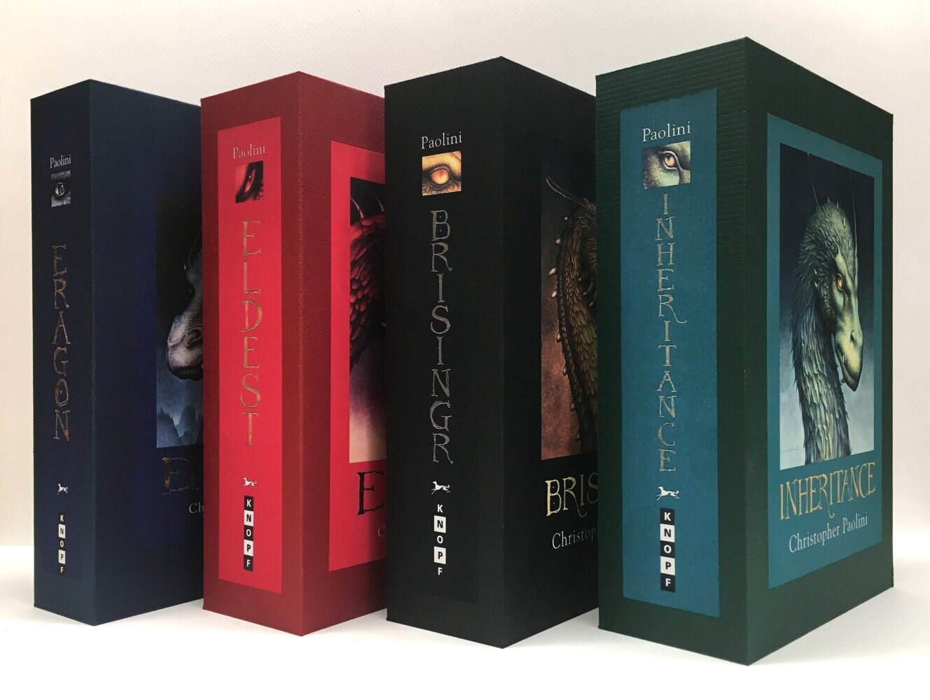 CUSTOM SLIPCASE SET for Paolini Cycle - Eragon / Eldest / Brisingr / Inheritance - 1st / 1st