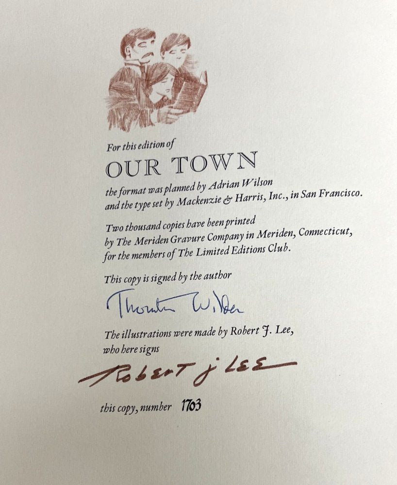 Thornton Wilder - Our Town - Signed & Numbered 1974 - Limited Edition Club