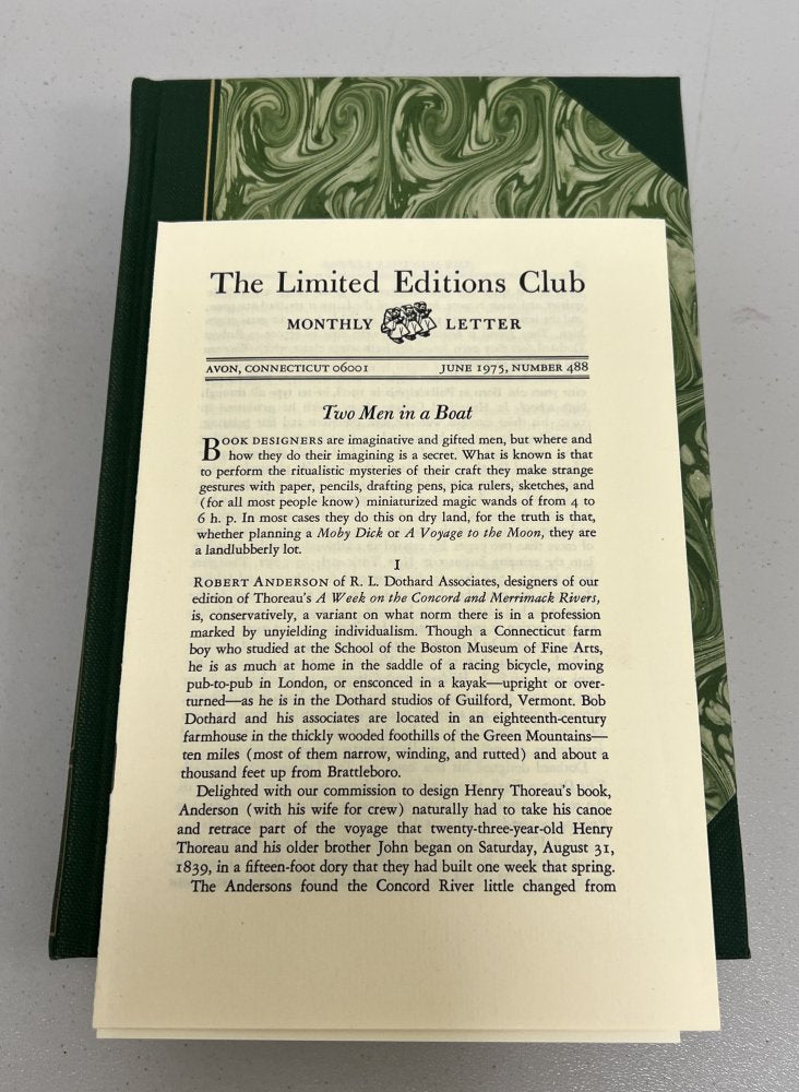 Henry Thoreau - A Week on the Concord & Merrimack Rivers - Signed & Numbered - Limited Edition Club 1975