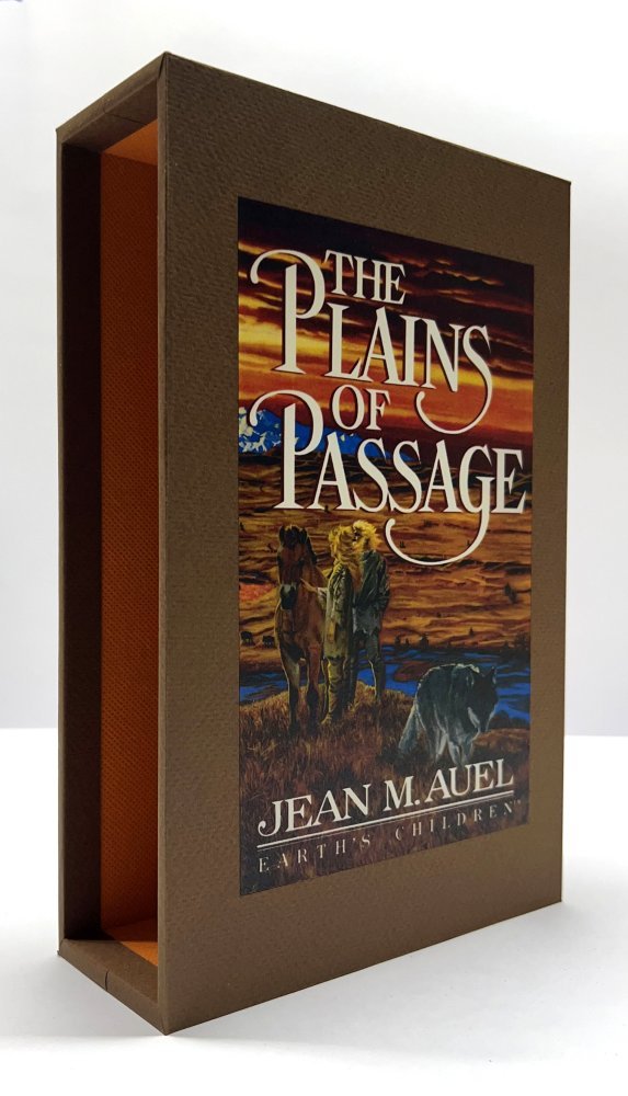 CUSTOM  SLIPCASE for Jean M. Auel - THE PLAINS OF PASSAGE - 1st Edition / 1st Printing