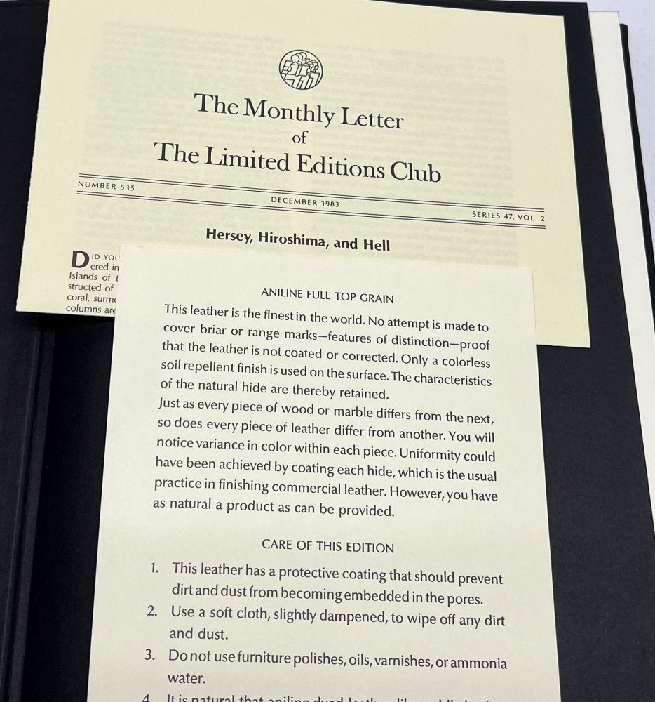 John Hersey & Robert Penn Warren - Hiroshima - Signed & Numbered 1983- Limited Edition Club