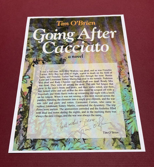 Autographed Typescript - Tim O'Brien -  GOING AFTER CACCIATO  - Pulitzer Prize winner -