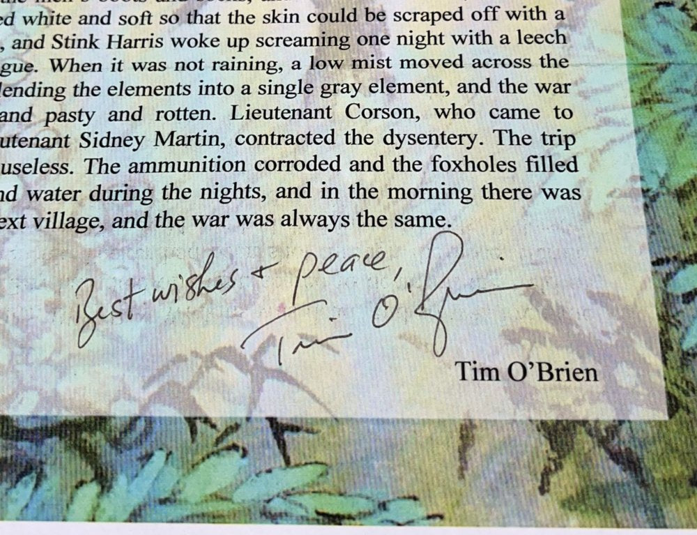 Autographed Typescript - Tim O'Brien -  GOING AFTER CACCIATO  - Pulitzer Prize winner -