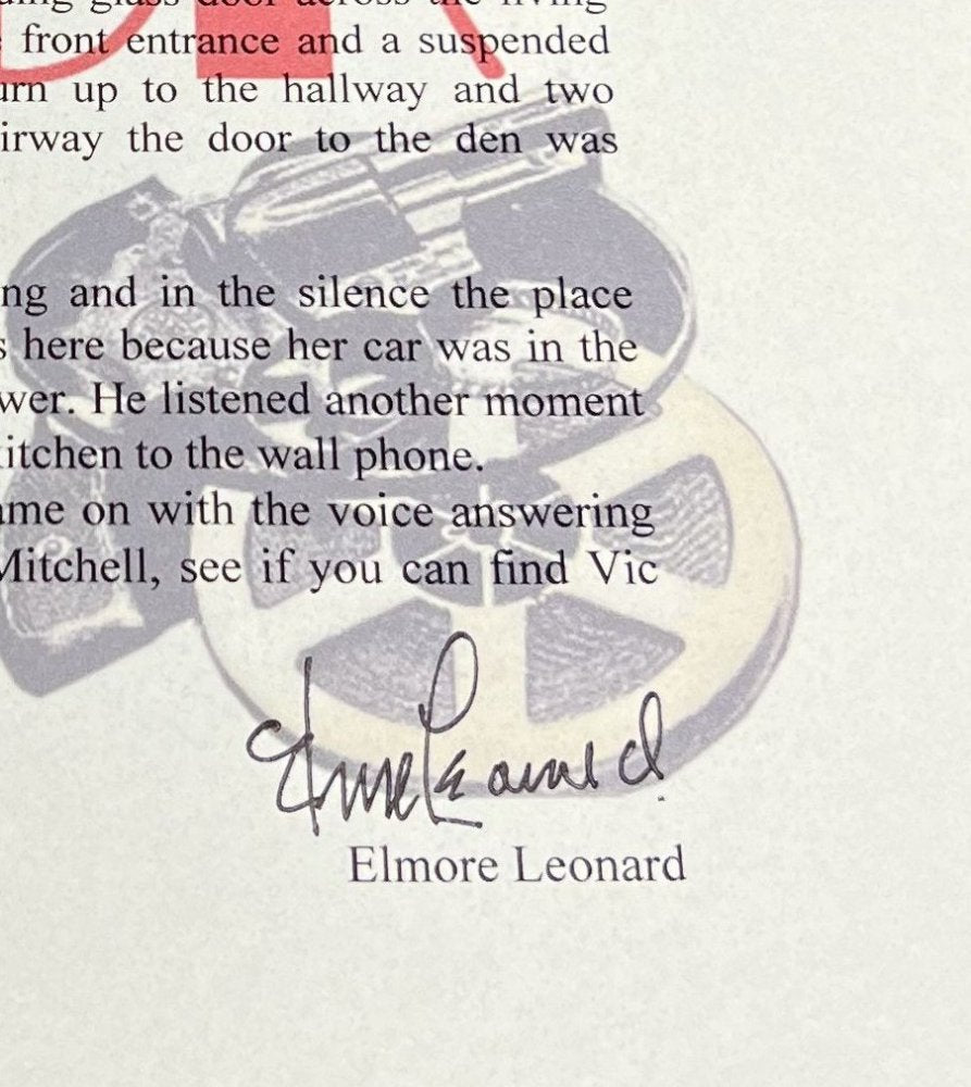 Autographed Typescript - Elmore Leonard - FIFTY TWO CARD PICK UP -