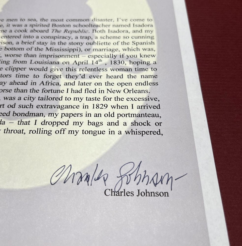 Autographed Typescript -  Charles Johnson -  MIDDLE PASSAGE - National Book Award winner