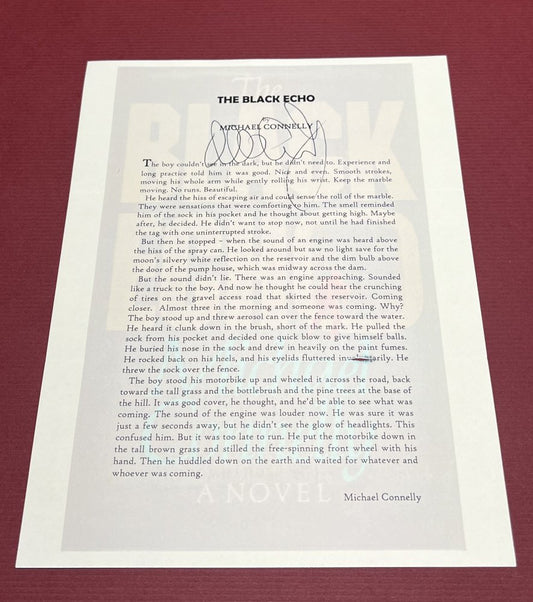Autographed Typescript - Michael Connolly - THE BLACK ECHO -