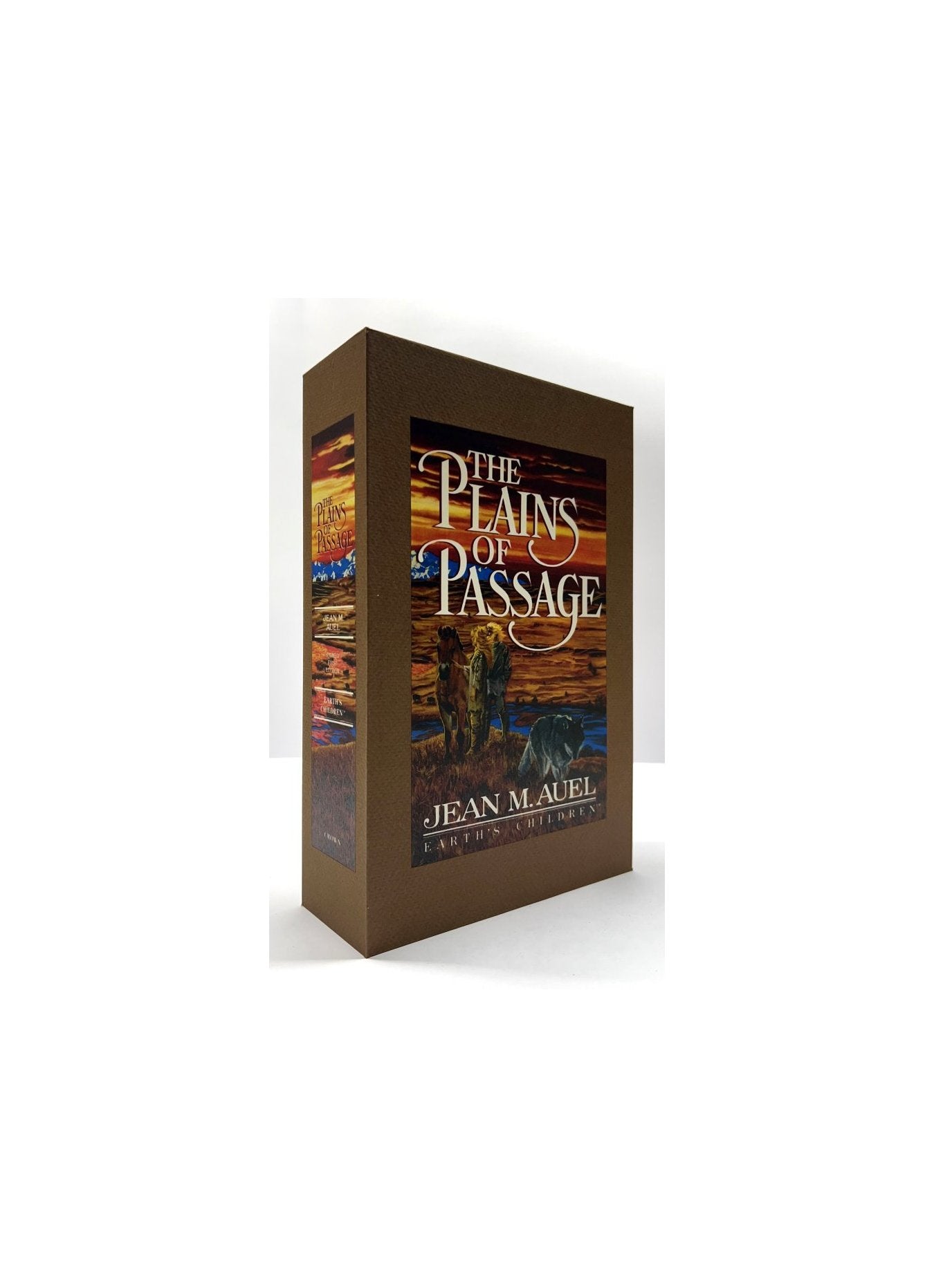 CUSTOM  SLIPCASE for Jean M. Auel - THE PLAINS OF PASSAGE - 1st Edition / 1st Printing