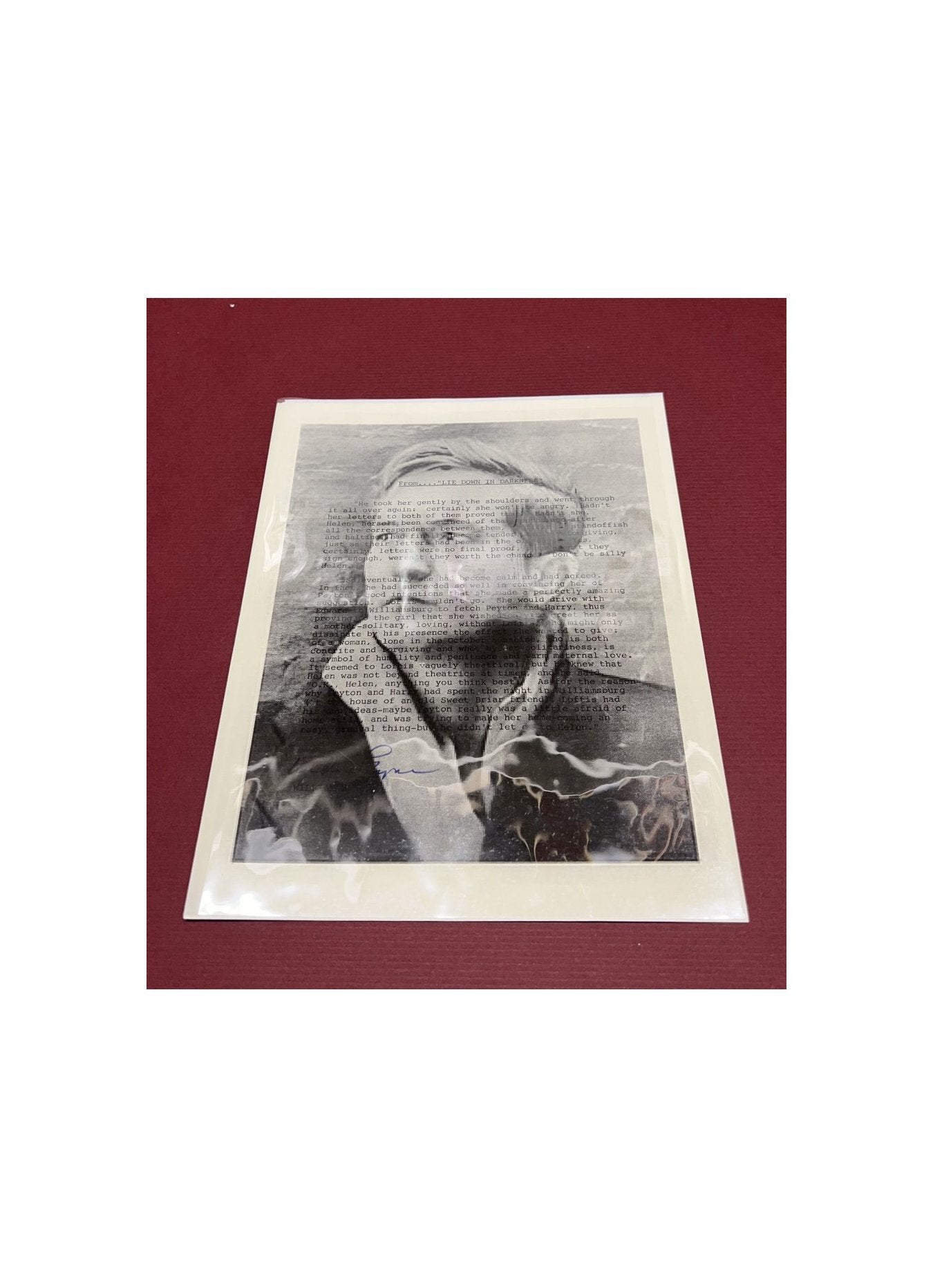 Autographed Typescript - William Styron - LIE DOWN IN DARKNESS - Pulitzer Prize Winner