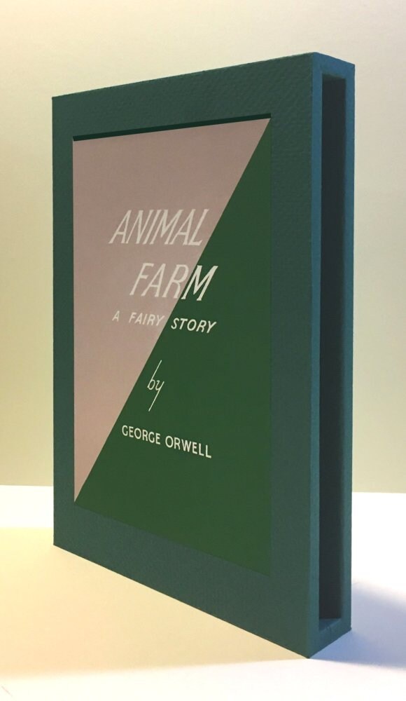 CUSTOM SLIPCASE for George Orwell - Animal Farm - UK 1st Edition / 1st Printing (Green Texture)